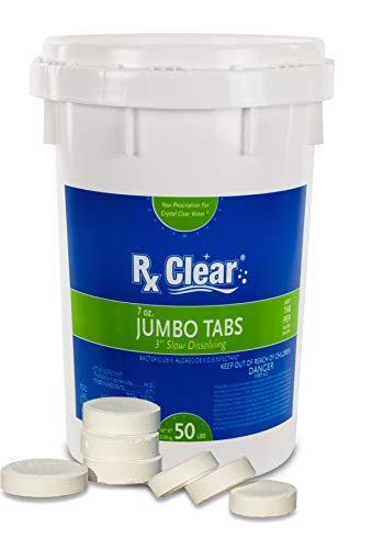 Rx Clear 3-Inch Stabilized Chlorine Tablets | One 50-Pound Bucket | Use As...