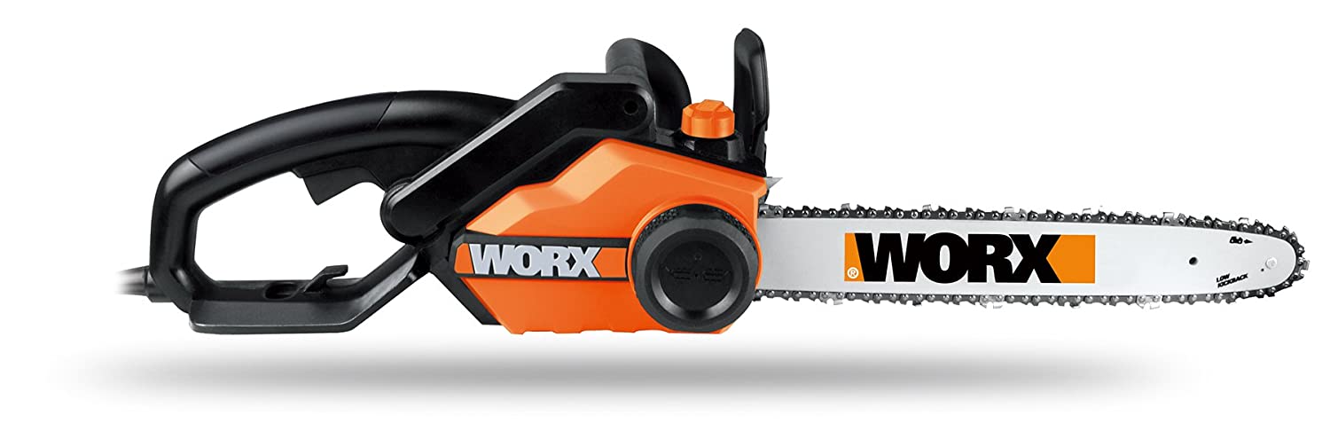  Roll over image to zoom in WORX 16-Inch 14.5 Amp Electric Chainsaw with Auto-Tension, Chain Brake, and Automatic Oiling – WG303.1